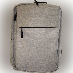 Business Backpack Gray with Laptop Sleeve and USB Port